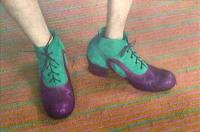 Green and Purple Shoes with Hairy Legs